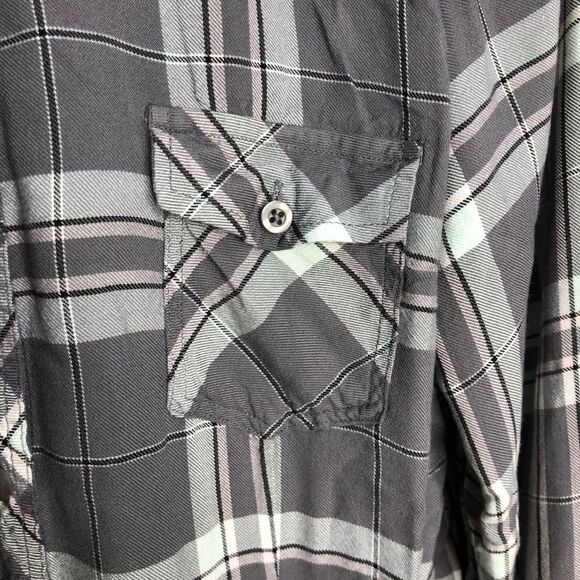 TORRID Grey Plaid button down Size 1x - Picture 5 of 8
